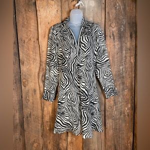 ABS by Allen Schwartz Vintage Zebra Print Shift Dress - Size 6